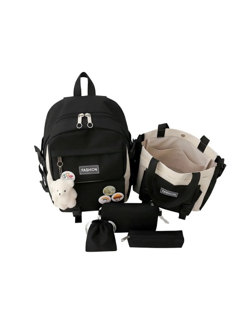 Combo Morral Maleta Aesthetic 5 Piezas Escolar Kawaii