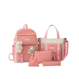 Combo Morral Maleta Aesthetic 5 Piezas Escolar Kawaii