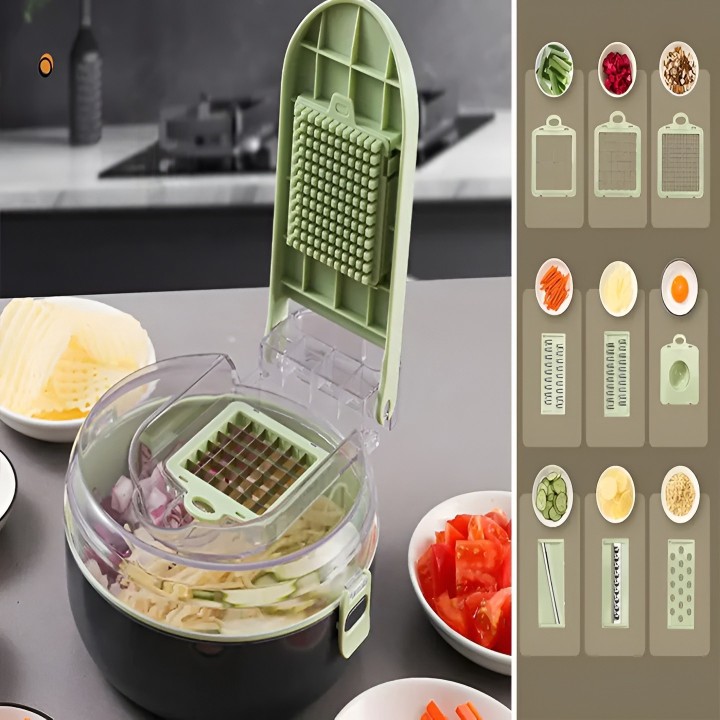 Picadora De Verduras Multifuncional 12 En 1 Con Contenedor