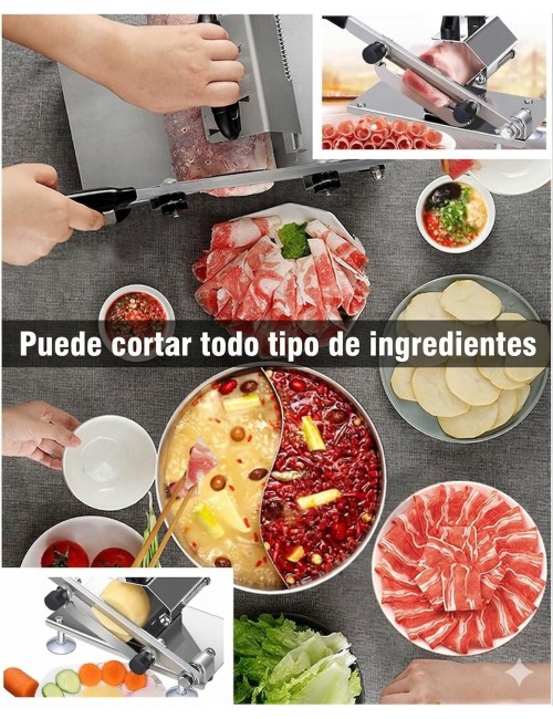 Rebanadora Manual De Carne Y Vegetales En Acero Inoxidable