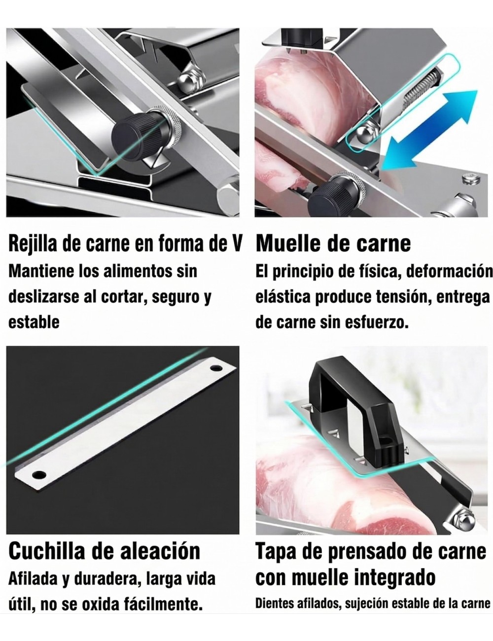 Rebanadora Manual De Carne Y Vegetales En Acero Inoxidable