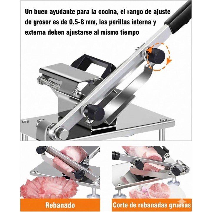 Rebanadora Manual De Carne Y Vegetales En Acero Inoxidable