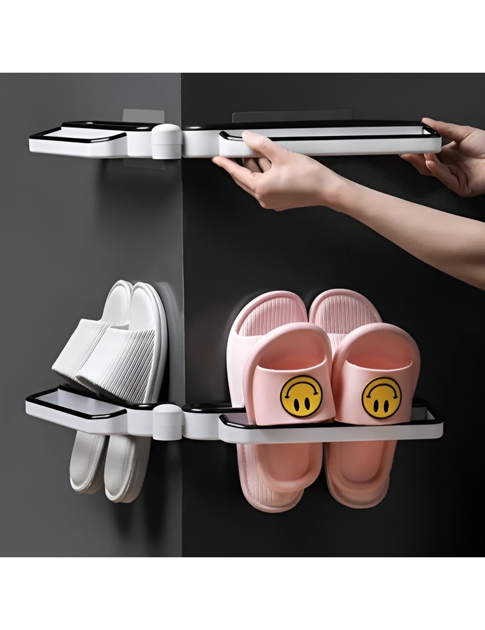 Zapatero Organizador De Pared Plegable Adhesivo 3 En 1