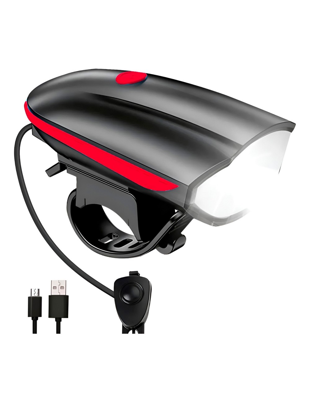 Luz De Bicicleta Recargable Con Bocina 120db Impermeable