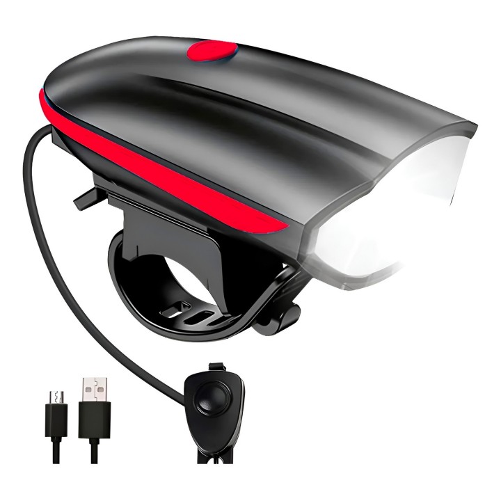 Luz De Bicicleta Recargable Con Bocina 120db Impermeable