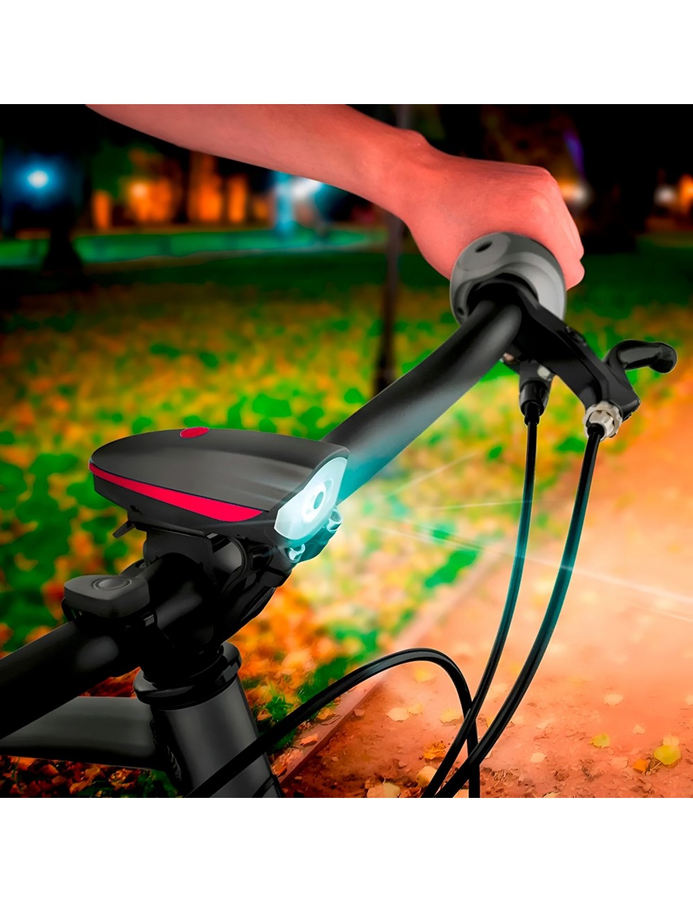 Luz De Bicicleta Recargable Con Bocina 120db Impermeable