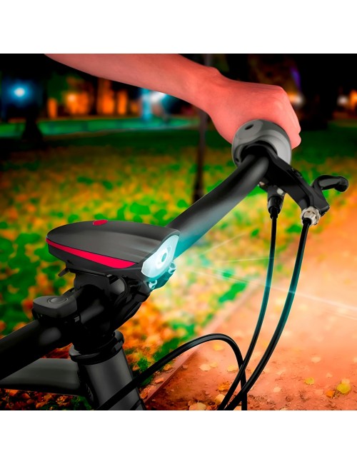 Luz De Bicicleta Recargable Con Bocina 120db Impermeable
