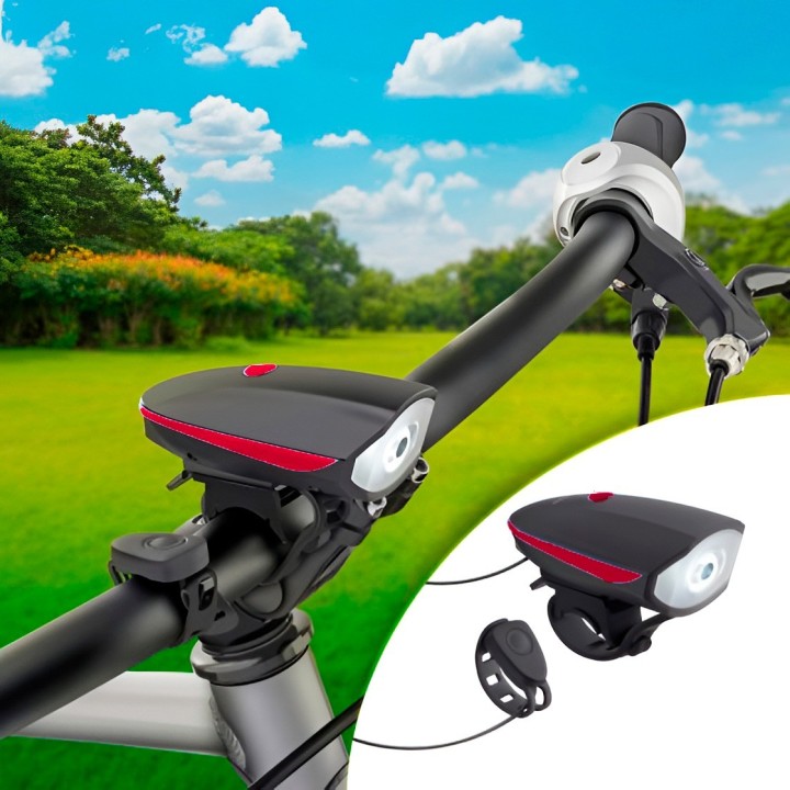 Luz De Bicicleta Recargable Con Bocina 120db Impermeable