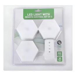 Kit 3 Lámparas Led Hexagonales Con Control Remoto Y Touch