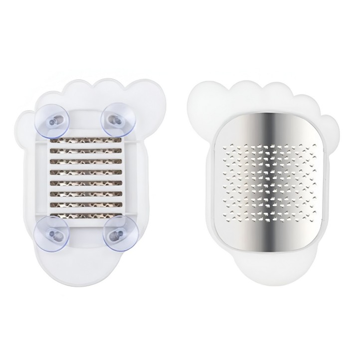 Exfoliador De Pies Acero Inoxidable +ventosas Antideslizante
