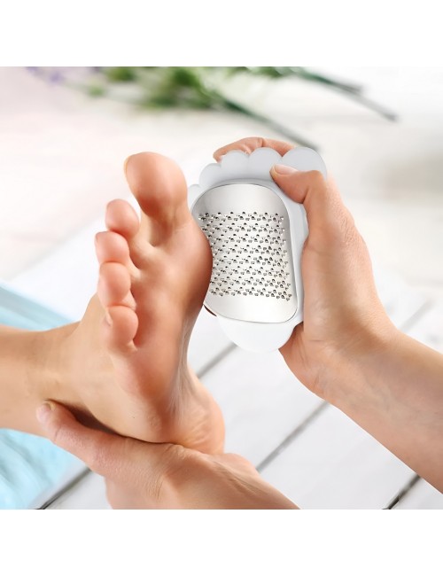 Exfoliador De Pies Acero Inoxidable +ventosas Antideslizante