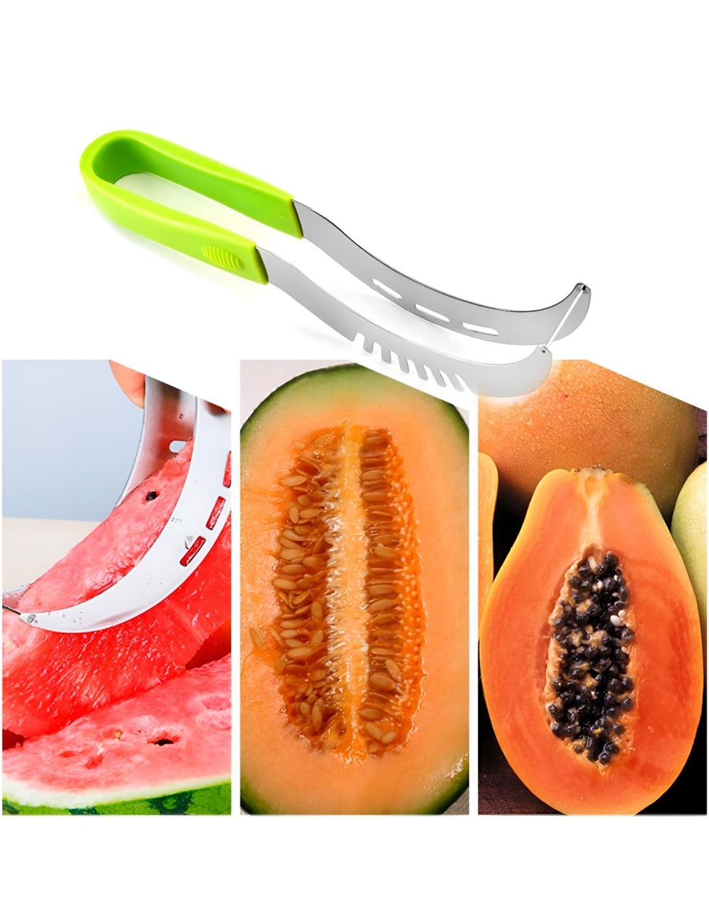 Cortador Y Servidor De Sandía 2 En 1 Acero Inoxidable