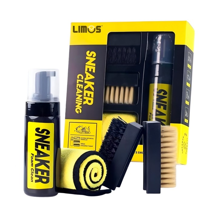 Kit Limpiador De Tenis Espuma En Seco Cepillo Y Toalla 150ml