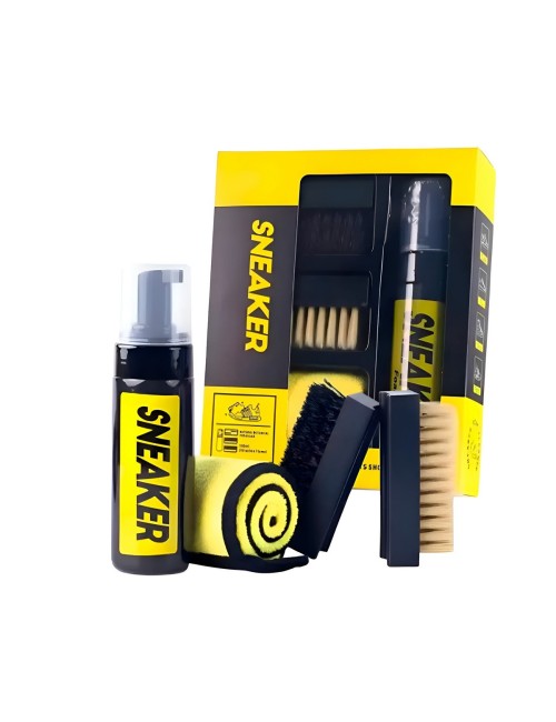 Kit Limpiador De Tenis Espuma En Seco Cepillo Y Toalla 150ml
