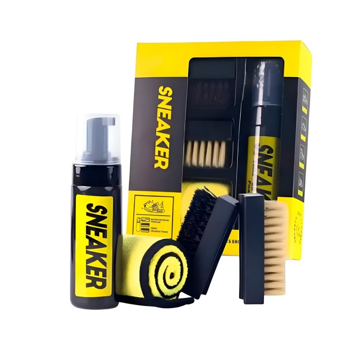 Kit Limpiador De Tenis Espuma En Seco Cepillo Y Toalla 150ml