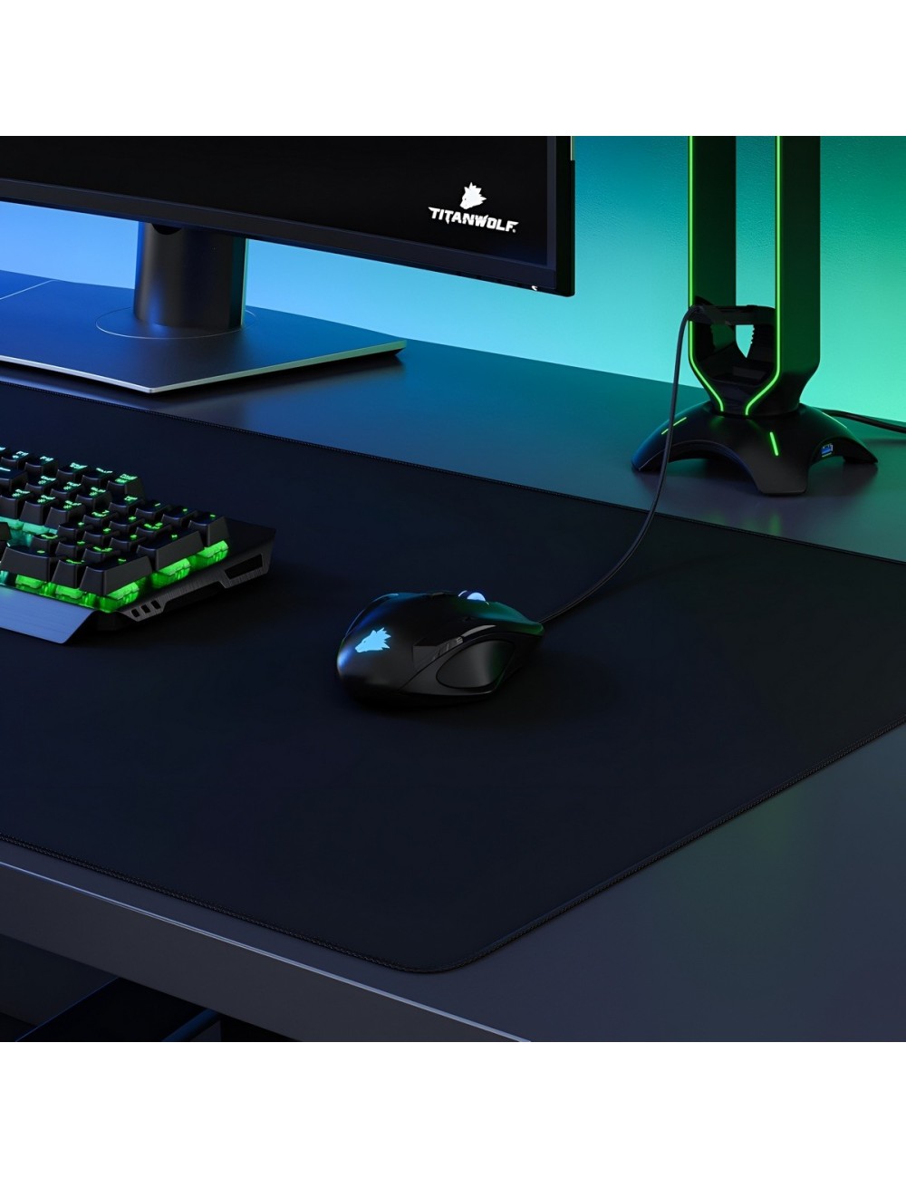 Mouse Pad Gamer Extendido 80x30cm Base Antideslizante Negro