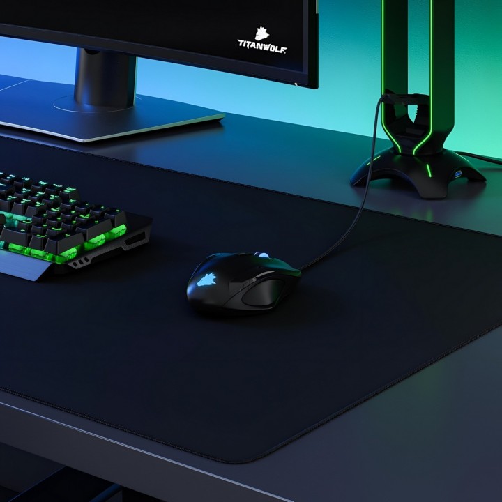 Mouse Pad Gamer Extendido 80x30cm Base Antideslizante Negro