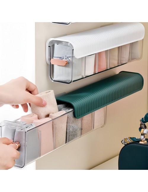 Organizador Multiusos Adhesivo Pared 6 Divisiones Ropa Cable