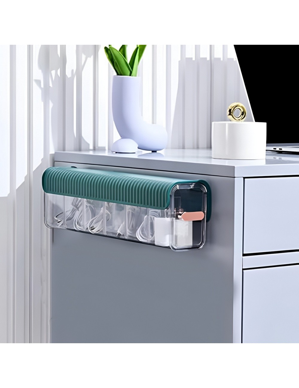 Organizador Multiusos Adhesivo Pared 6 Divisiones Ropa Cable