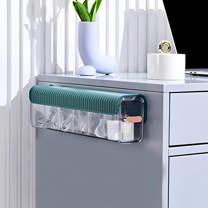 Organizador Multiusos Adhesivo Pared 6 Divisiones Ropa Cable