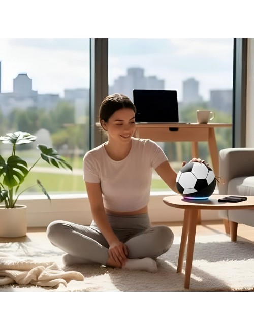 Parlante Bluetooth Forma De Balón Fútbol Tws Luz Led Rgb