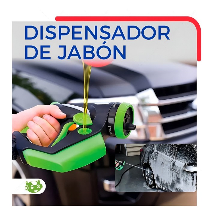 Pistola Espumadora Hidrolavadora Portátil + Jabonera 4 En 1