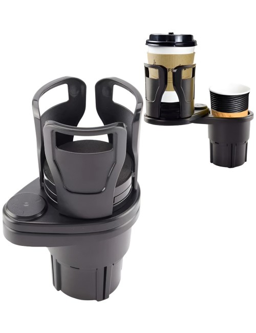 Portavasos Doble Carro Expansible Rotación 360 Grados 2 En 1