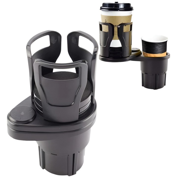 Portavasos Doble Carro Expansible Rotación 360 Grados 2 En 1