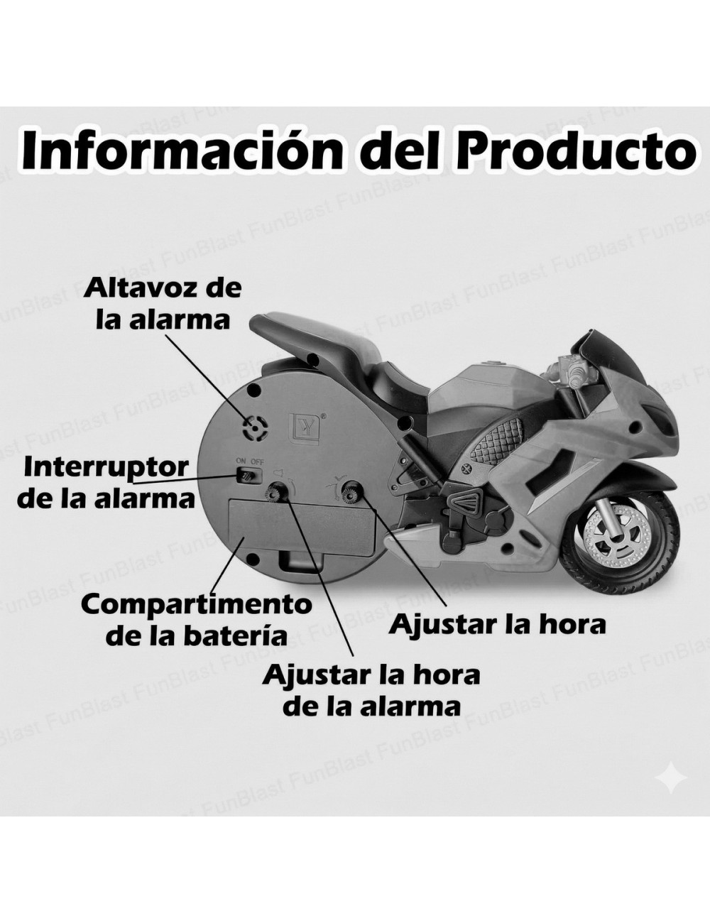 Reloj Despertador Moto Deportiva Vintage Decorativo