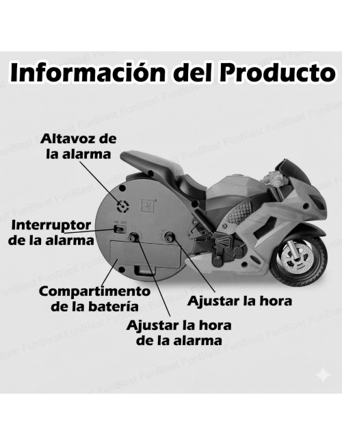 Reloj Despertador Moto Deportiva Vintage Decorativo