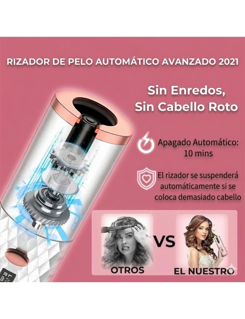 Rizador De Pelo Automático Inalámbrico Cerámica 34w Usb