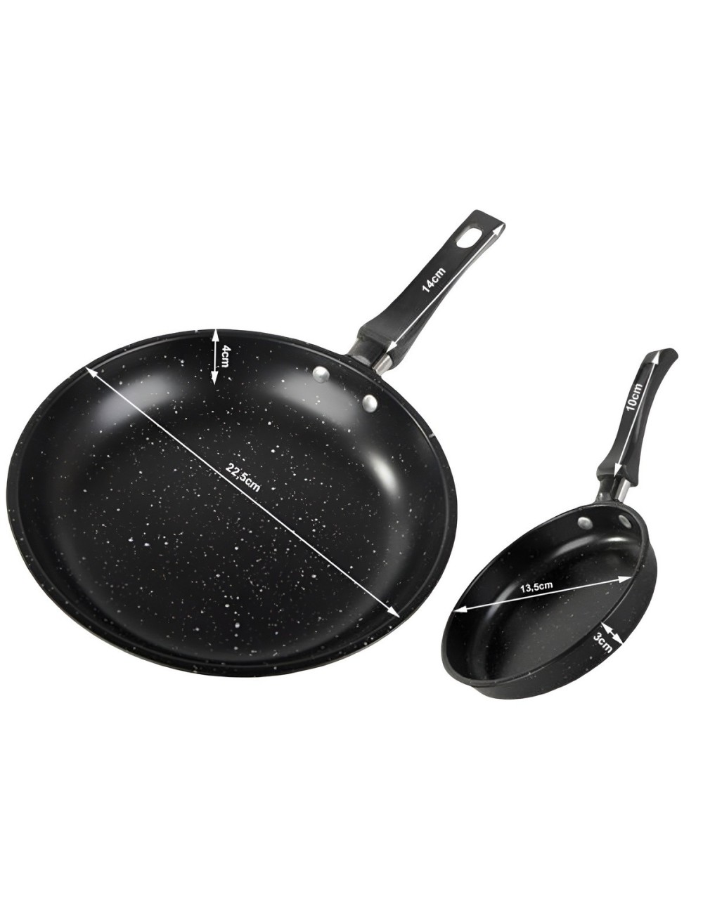 Set X2 Sartenes Antiadherente Granito Mango Ergonómico