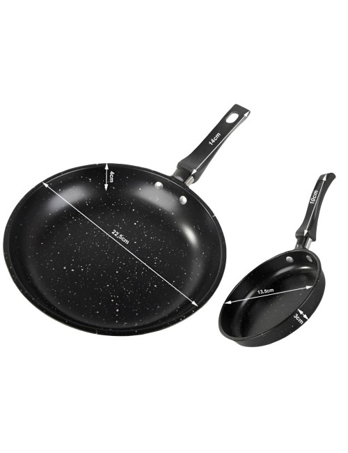 Set X2 Sartenes Antiadherente Granito Mango Ergonómico