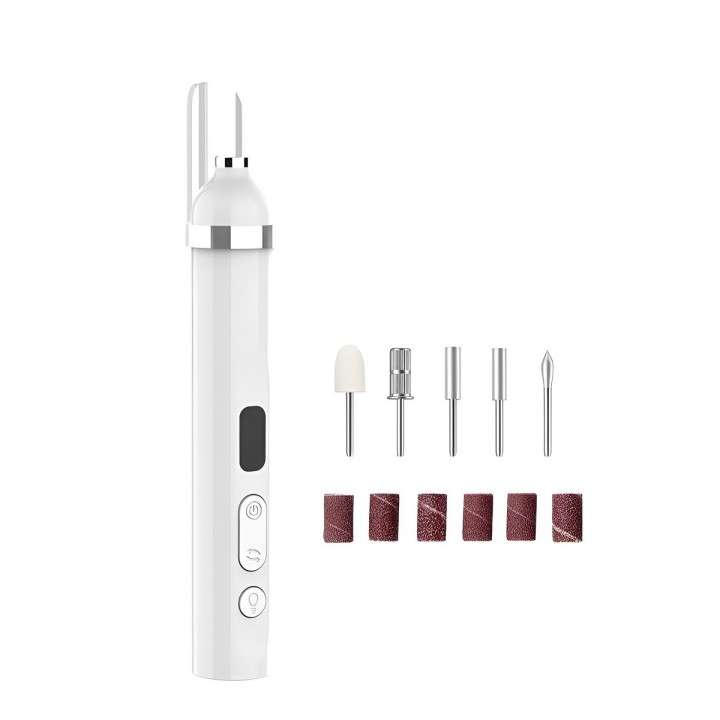 Torno Para Uñas Profesional Recargable 3 Niveles Con Luz Led