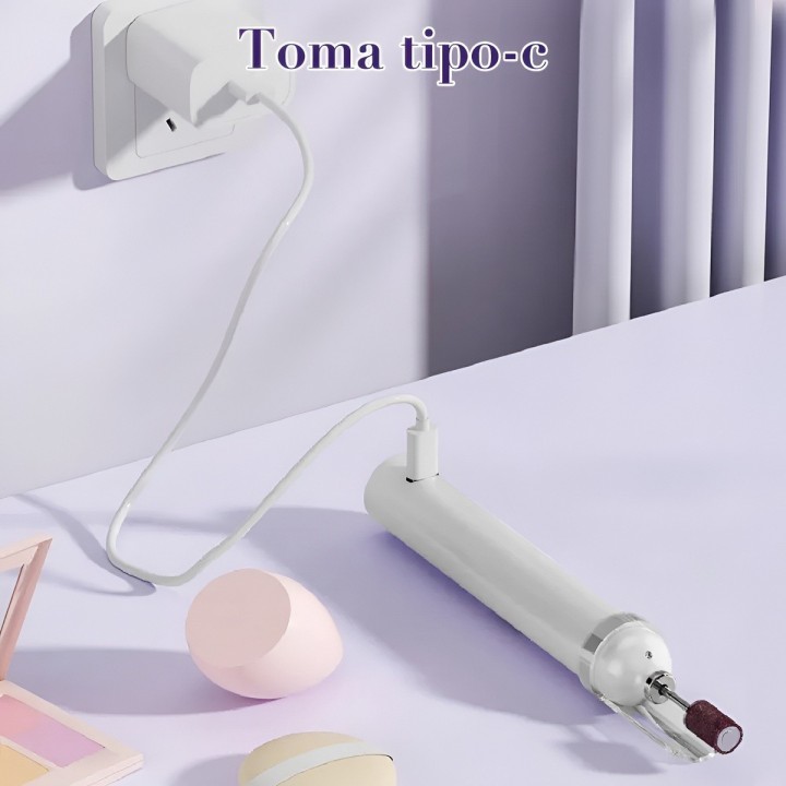 Torno Para Uñas Profesional Recargable 3 Niveles Con Luz Led