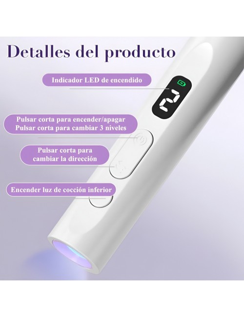 Torno Para Uñas Profesional Recargable 3 Niveles Con Luz Led