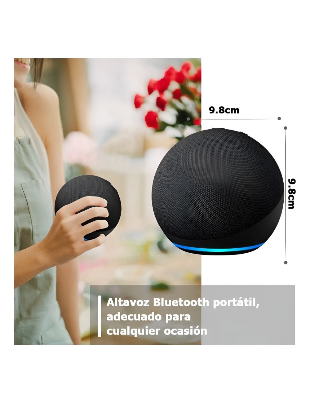 Parlante Bluetooth Tws Som-023 Luz Led Rgb Portátil