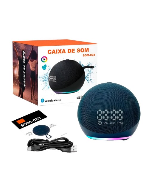 Parlante Bluetooth Tws Som-023 Luz Led Rgb Portátil