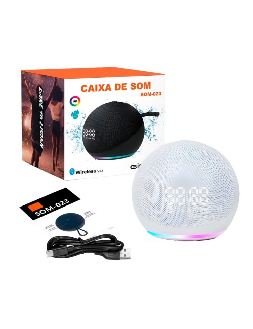 Parlante Bluetooth Tws Som-023 Luz Led Rgb Portátil