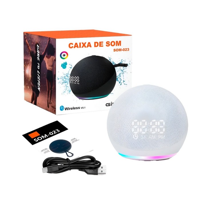 Parlante Bluetooth Tws Som-023 Luz Led Rgb Portátil