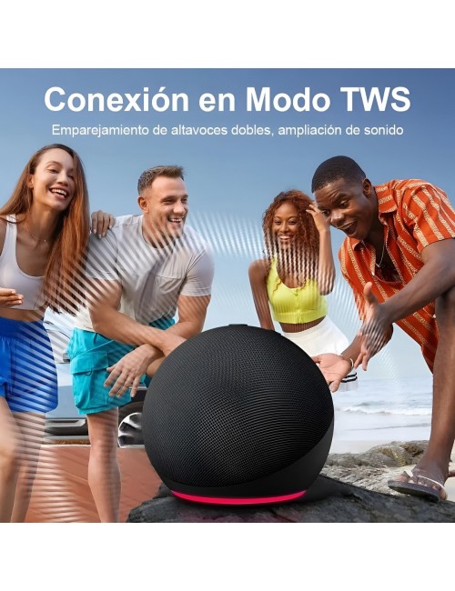 Parlante Bluetooth Tws Som-023 Luz Led Rgb Portátil