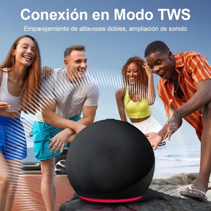 Parlante Bluetooth Tws Som-023 Luz Led Rgb Portátil