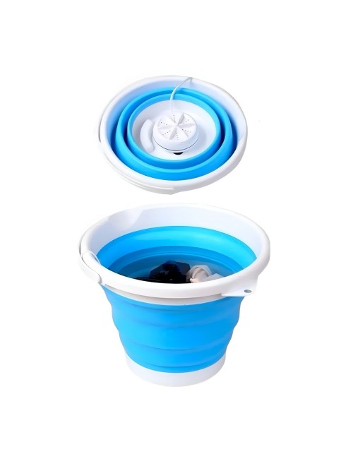 Balde Plegable Con Motor Mini Lavadora Portátil Usb 5w