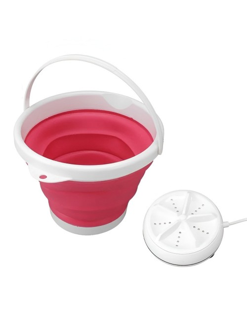 Balde Plegable Con Motor Mini Lavadora Portátil Usb 5w