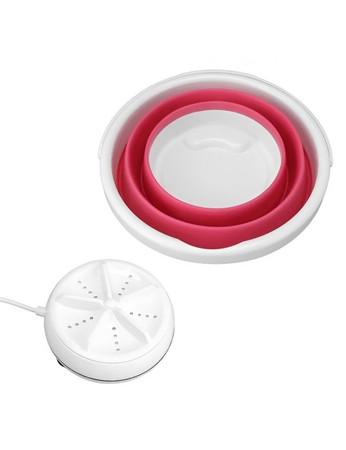 Balde Plegable Con Motor Mini Lavadora Portátil Usb 5w