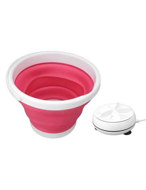 Balde Plegable Con Motor Mini Lavadora Portátil Usb 5w