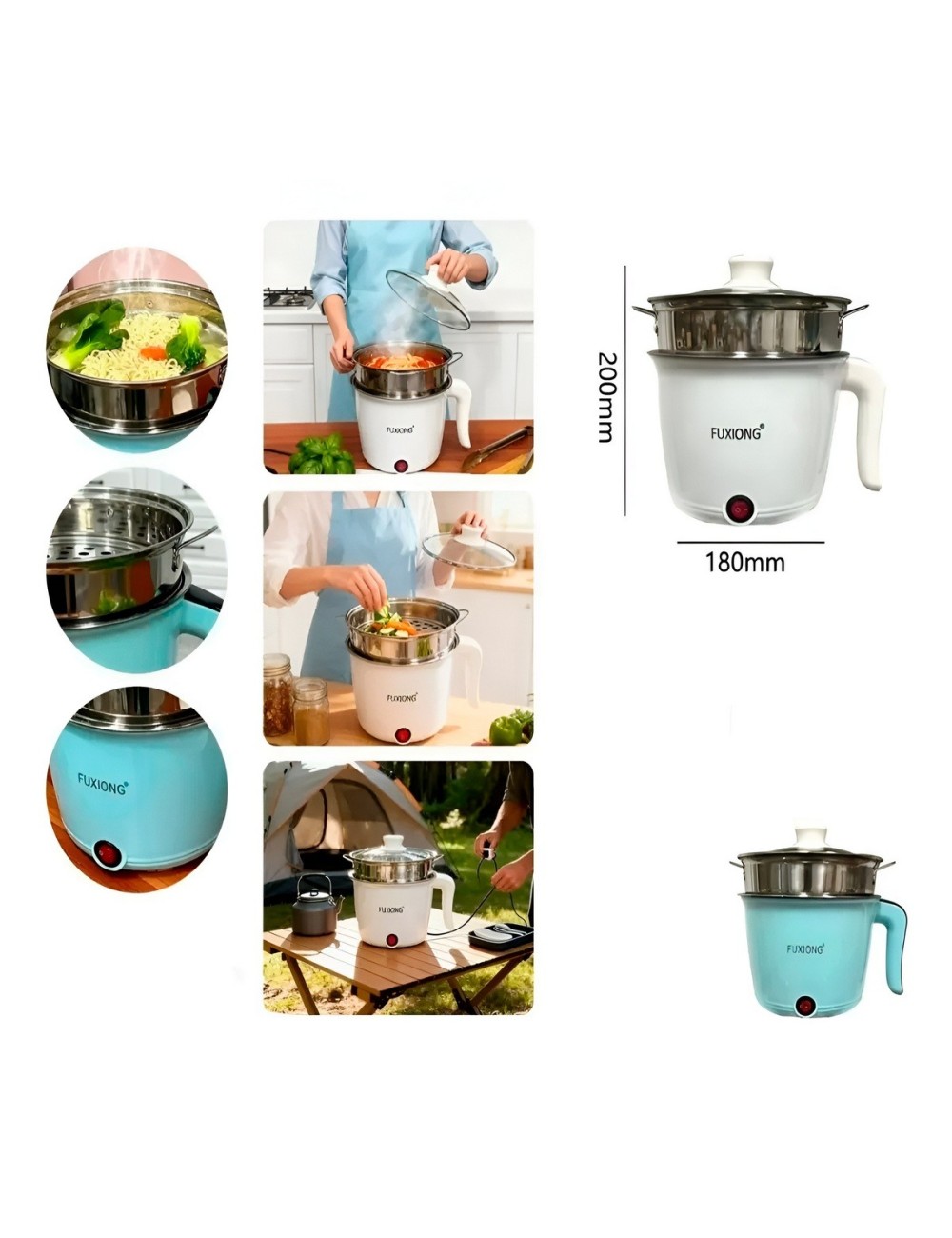 Olla Eléctrica Multifuncional Vaporera 600w Portátil