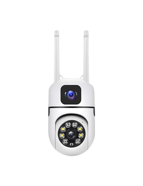 Cámara De Seguridad Ptz Doble Lente 360 Wifi Hd Visión Color