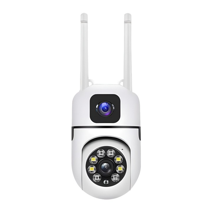 Cámara De Seguridad Ptz Doble Lente 360 Wifi Hd Visión Color