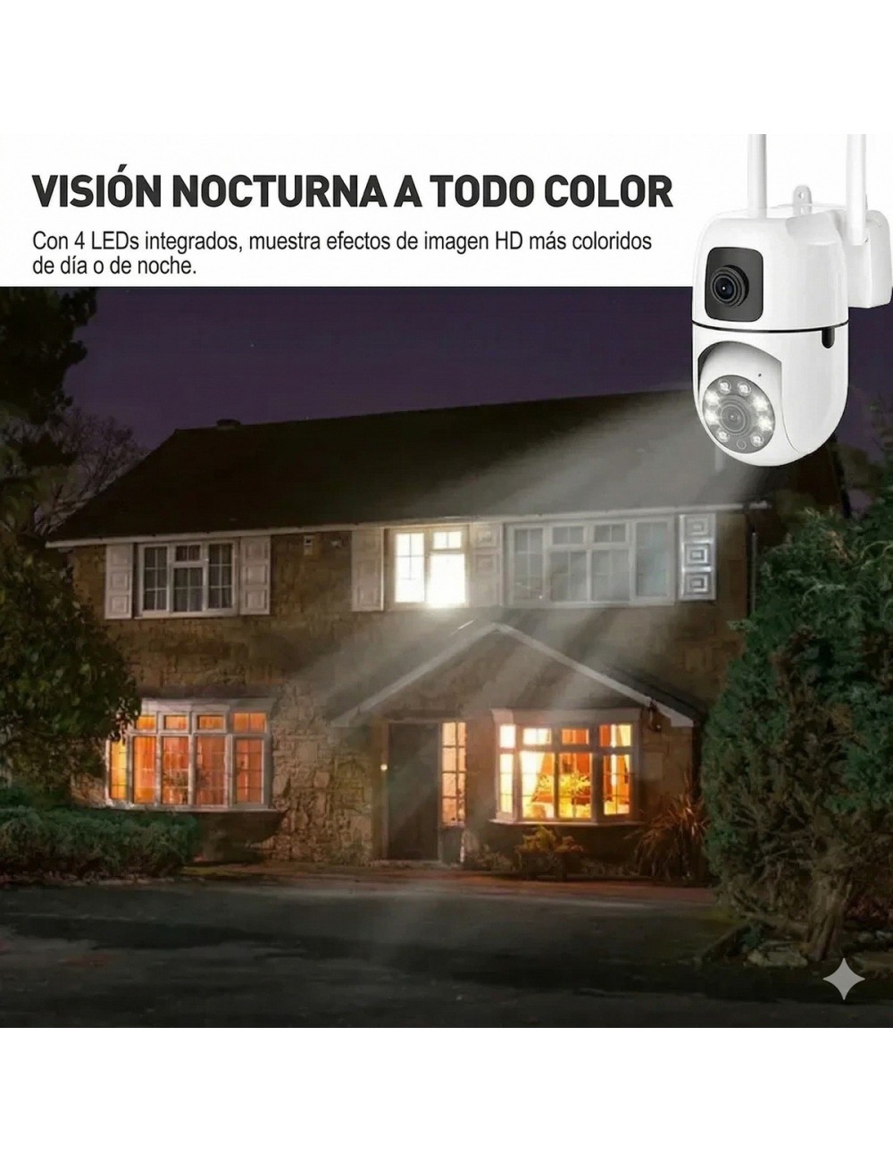 Cámara De Seguridad Ptz Doble Lente 360 Wifi Hd Visión Color